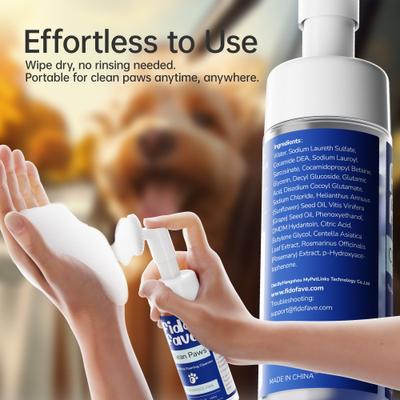 Fragrance-Free No-Rinse Foaming Dog Paw Cleaner, 5-fl oz bottle
