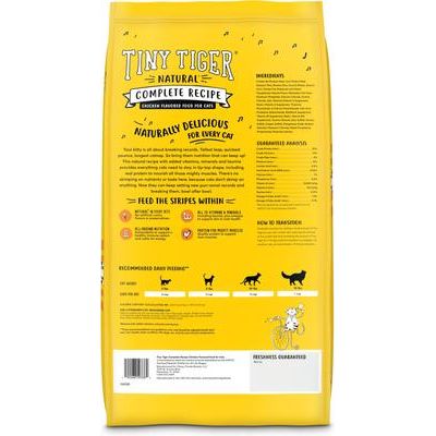 Alimento seco para gatos con sabor a pollo, receta completa natural, bolsa de 18 lb, paquete de 3