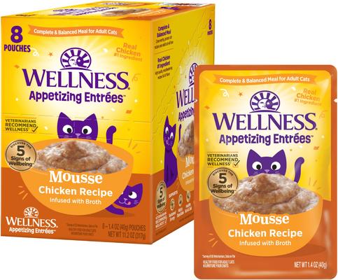 Appetizing Entrees Infused Chicken & Turkey Broth Natural Grain-Free Mousse Wet Cat Food, 1.4-oz pouch, case of 8