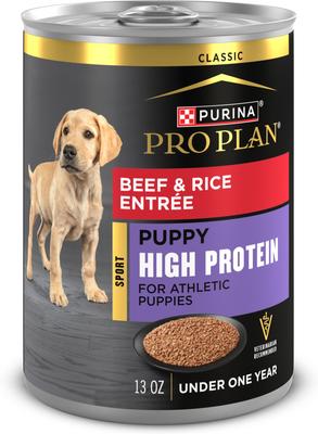 Sport Development Puppy High Protein Beef & Rice Entrée & Chicken & Rice Entrée Variety Pack Wet Dog Food, 13-oz can, case of 12