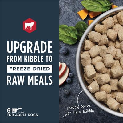 Raw Meals Real Beef Recipe Grain-Free Adult Freeze-Dried Dog Food, 3-oz bag