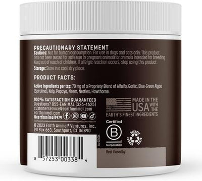 Suplemento oral diario de hierbas en polvo para pulgas y garrapatas de Apothecary Natural para perros y gatos, frasco de 8 oz