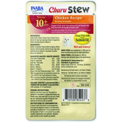Churu - Golosinas para lamer con estofado de pollo para gatos mayores de 10 años, bolsa de 1.4 oz, 12 unidades