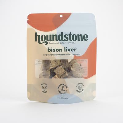 Golosinas liofilizadas de hígado de bisonte para perros, bolsa de 2 oz