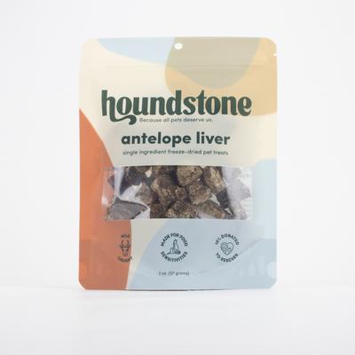 Golosinas liofilizadas de hígado de antílope para perros, bolsa de 2 oz