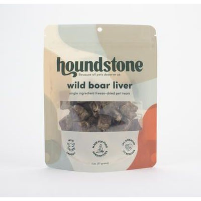 Premios liofilizados de hígado de jabalí para perros, bolsa de 2 oz
