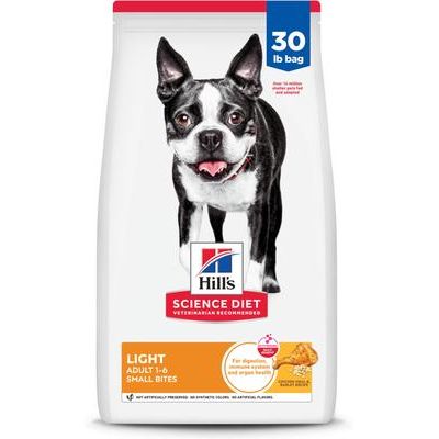Alimento seco para perros adultos Light Weight Management Small Bites con harina de pollo y cebada, bolsa de 15 lb