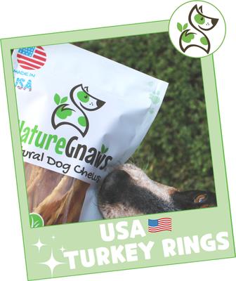 USA Turkey Rings Natural Dog Chew Treats, 8-oz bag