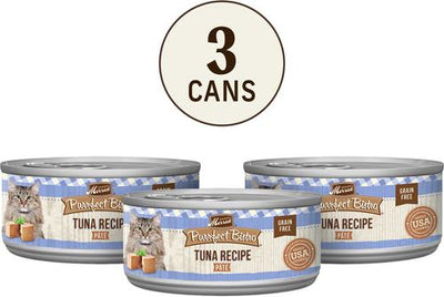 Comida enlatada para gatos Purrfect Bistro Grain-Free Tuna Pate, lata de 3 oz, caja de 3