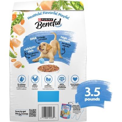 Alimento seco para perros con alto contenido proteico de pollo criado en granja, Healthy Puppy, bolsa de 3.5 lb