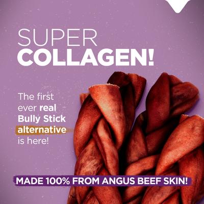 Golosinas masticables trenzadas de súper colágeno para perros de 6 pulgadas, 5 unidades