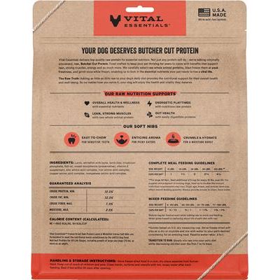 Alimento para perros liofilizado de cordero crudo y pescado blanco, entrada y mezcla de bocaditos suaves, bolsa de 14 oz