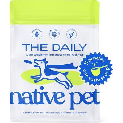 Native Pet, The Daily 11-in-1 Powder, Colágeno + Glucosamina + Condroitina + DHA + Probióticos para Bienestar Integral, Perros, 48 / 198 / 397 / 595 / 794 g