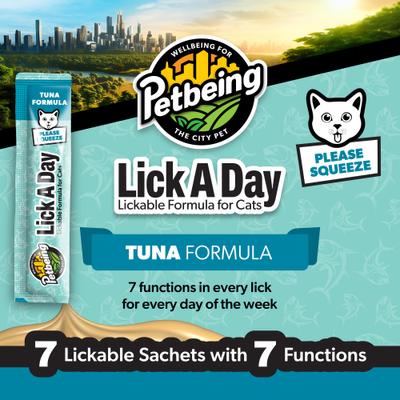 Lick a Day 7-in-1 Functions Daily Real Meat Lickable Chicken & Tuna Supplement for Cats, 28 Count