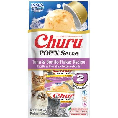 Churu Pop'n Serve - Golosinas para lamer sin cereales con sabor a pollo para gatos, 1.2 oz (10 unidades)