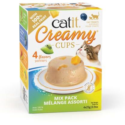 Creamy Cups with Fruit, Chicken Mousse with Kiwi Cat Lickable Treat, 0.9-oz cup, 4 count