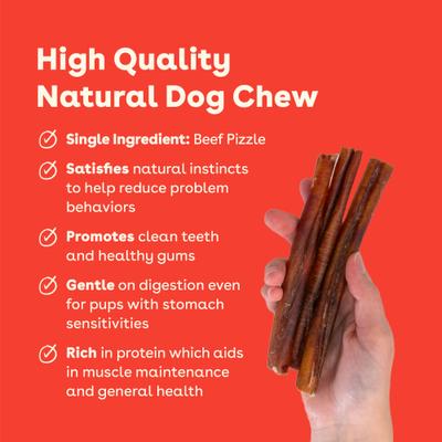 Palitos masticables para perros Thick Bully Sticks, 10 unidades