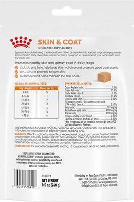 Skin & Coat Support Soft Chews Supplement for Adult Dogs, 60 count