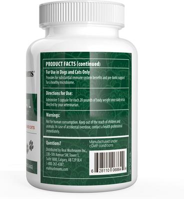 Turkey Tail Capsule Immune Supplement for Dogs & Cats, 90 count