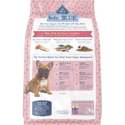 Alimento seco para cachorros Baby Blue Healthy Small Breed Growth Formula con pollo natural y avena y arroz, paquete de 8 lb