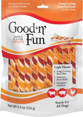 Triple Flavor Twist Sticks Pork, Beef & Chicken Dog Treat Chew, 35 count
