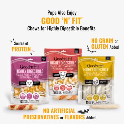 Stuffed Rolls Chicken, Peanut Butter & Beef Flavor Dog Treat Chew, 8-oz bag