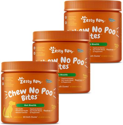 Chew No Poo Chicken Flavored Soft Chews Coprophagia Stool Eating Deterrent Digestive Supplement for Dogs, 180 count