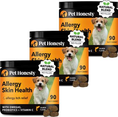 Allergy Skin Health Salmon Flavored Allergy & Itch Relief, Omega-3 Supplement for Dogs, 90 count