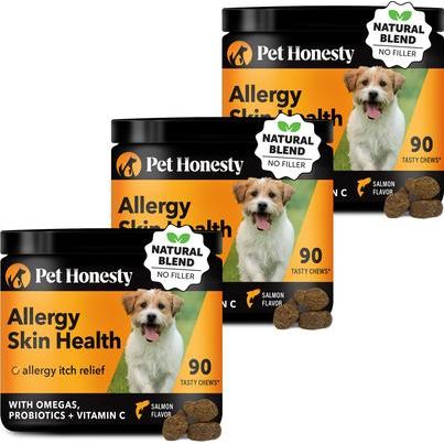 Allergy Skin Health Salmon Flavored Allergy & Itch Relief, Omega-3 Supplement for Dogs, 90 count