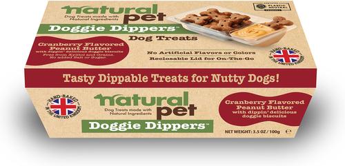 Doggie Dippers Cranberry Flavored Peanut Butter Dog Treats, 3.5-oz tray