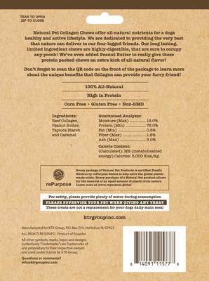 Collagen Twists Stix - Golosinas masticables naturales para perros, 20 unidades