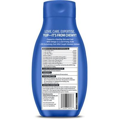 Suplemento líquido para piel y pelaje de perros y gatos con aceite de salmón salvaje de Alaska, botella de 32 onzas líquidas, paquete de 2