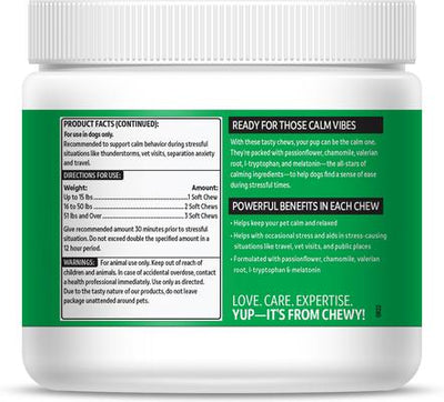 Calming Melatonin Turkey Flavored Soft Chews Calming Supplement for Dogs, 90 count, bundle of 2