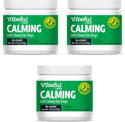 Calming Melatonin Turkey Flavored Soft Chews Calming Supplement for Dogs, 90 count, bundle of 2