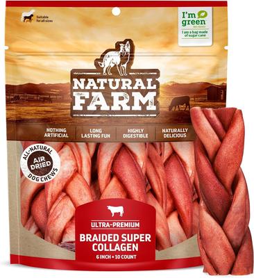 6-inch Braided Super Collagen Dog Chew Treats, 5 count