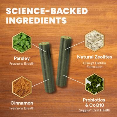 Bundle: VetriScience Perio Support Everyday Health Dog & Cat Powder Formula, 4.2-oz bottle + VetriScience Perio Plus Everyday Health Dental Stix Dental Dog Treats, 30 count