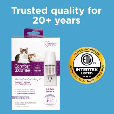 Kit de inicio MultiCat de 30 días con difusor de feromonas calmantes para gatos (30 días, 1 difusor, 1 recambio)
