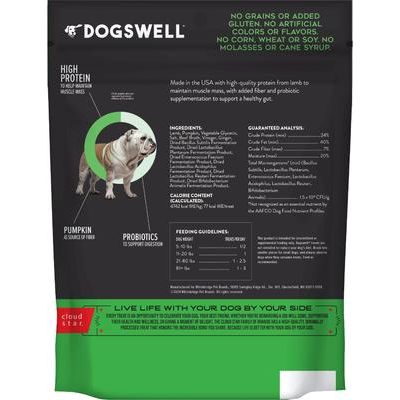 Premios para perros Gut Health Jerky Lamb Recipe sin cereales, bolsa de 10 oz