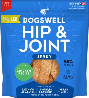 Hip & Joint Jerky Beef Recipe Grain-Free Dog Treats, 10-oz bag