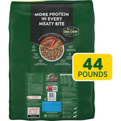 Alimento seco para perros con receta de carne real de res alta en proteínas, bolsa de 44 lb