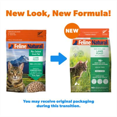 Alimento liofilizado para gatos New Zealand Lamb Feast sin cereales, bolsa de 325 g