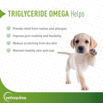 Triglyceride OMEGA Omega-3 Fatty Acid Medium Breed Supplement for Dogs, 60 count