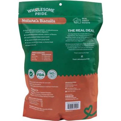 Mini premios crujientes de boniato para perros Nature's Biscuits, bolsa de 16 oz