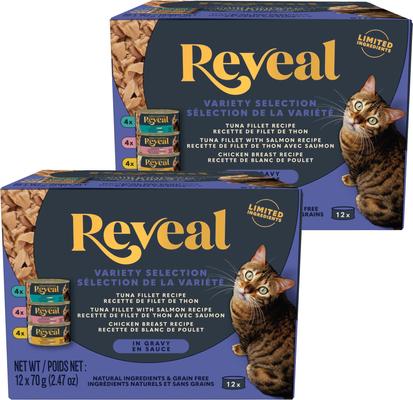Natural Grain-Free Variety of Fish & Chicken in Gravy Flavored Wet Cat Food, 2.47-oz can, case of 12