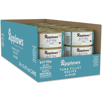 Kitten Alimento Húmedo, Filete de Atún en Broth. 70 g, caja de 24. - Applaws