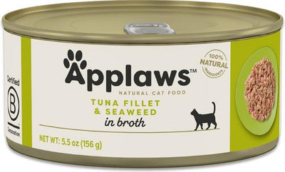 Filete de atún con algas, alimento enlatado para gatos, 5.5 oz, caja de 24