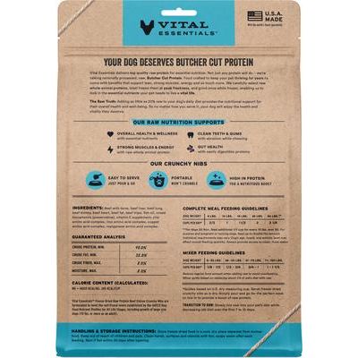 Comida para perros Crunchy Nibs, liofilizada, con carne cruda, para entrantes y mezclas, bolsa de 14 oz