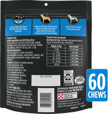 Skin Care Soft Chew Supplement for Dogs, 60 count