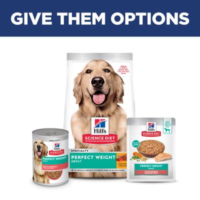 Adult Perfect Weight Management Vegetables & Salmon Stew Wet Dog Food, 2.8-oz pouch, case of 24