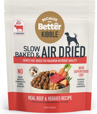 Real Beef & Veggies Slow Baked & Air-Dried Dog Food, 1-lb bag